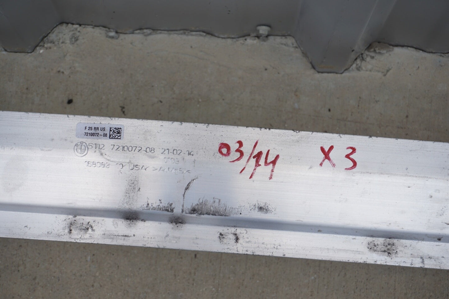 2011 - 2017 BMW X3 F25 REAR BUMPER REINFORCEMENT IMPACT BAR BEAM OEM