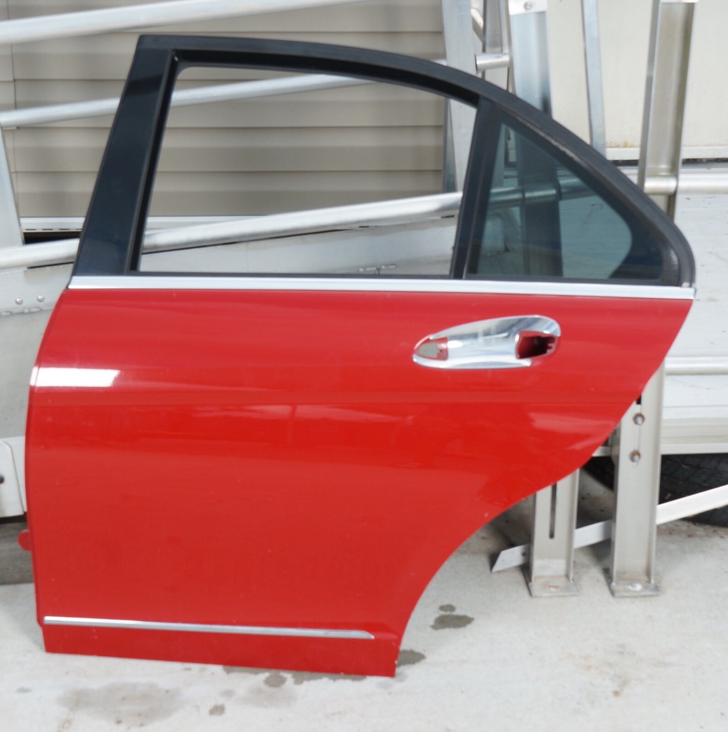 08-14 Mercedes C300 C250 C350 Sedan Rear Left Driver Side Door Shell Red OEM