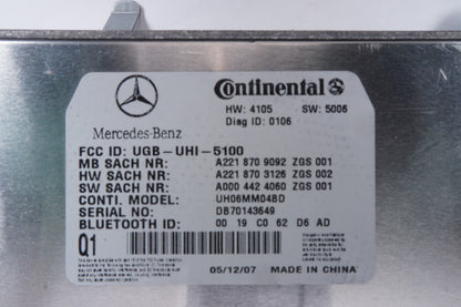 07-09 Mercedes W221 S550 CL550 Bluetooth Communication Module  OEM