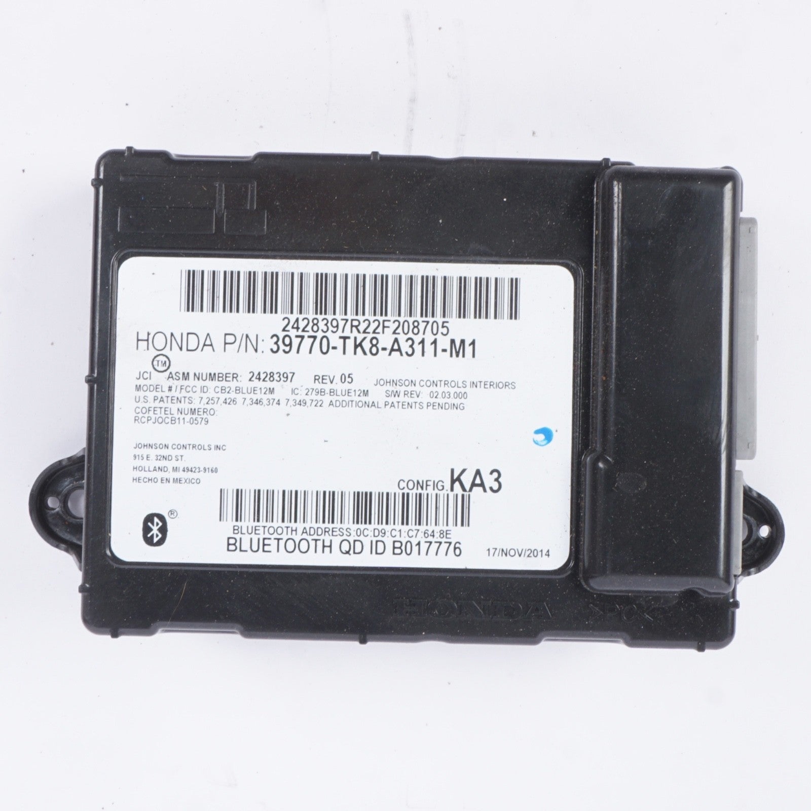 14-17 HONDA ODYSSEY BLUETOOTH COMMUNICATION CONTROL MODULE OEM,39770-TK8-A311-M1