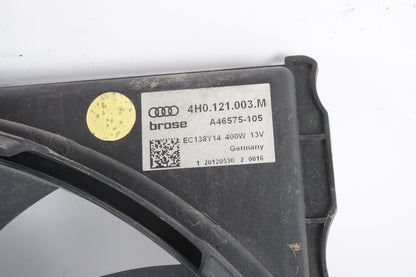 11-17 AUDI A8L A8 3.0L ENGINE COOLING FAN MOTOR W/ SHROUD OEM