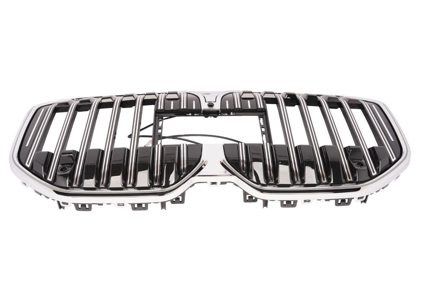 For 2025 BMW 7 Series G70 Glossy Chrome LED Front Bumper Grill Grille Trim