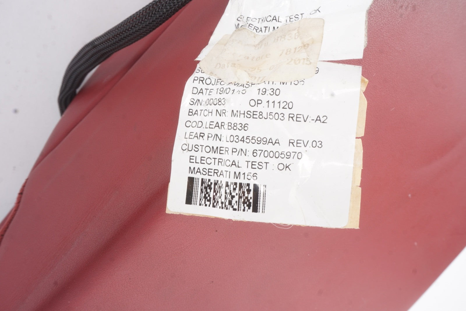 2014 - 2019 Maserati Ghibli Rear Seat Armrest W/ Cup Holder OEM