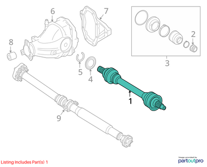 2013 - 2016 Mercedes Benz X166 GL450 Rear Right Driver Side Axle Shaft OEM
