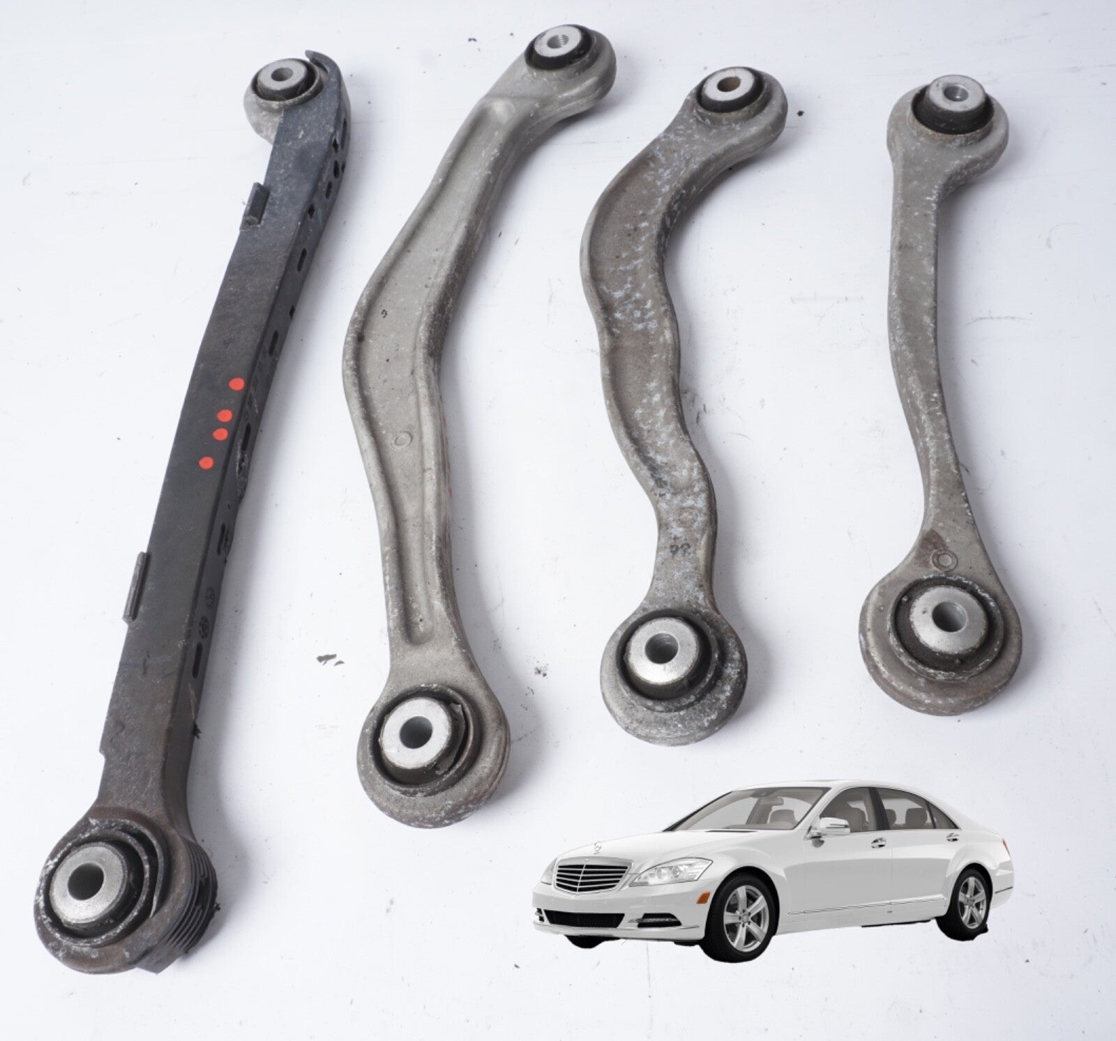 07-14 Mercedes W221 S550 CL600 S63 AMG Rear Right Side Control Arm Set of 4 OEM