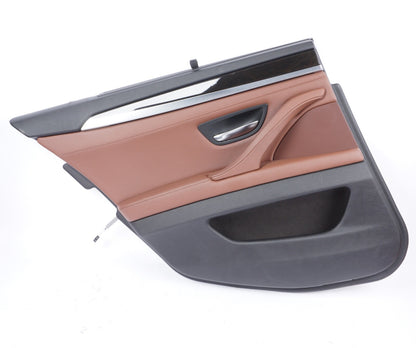 11-16 BMW 528i 535 550 Rear Left Driver Side Interior Door Card Panel Brown OEM