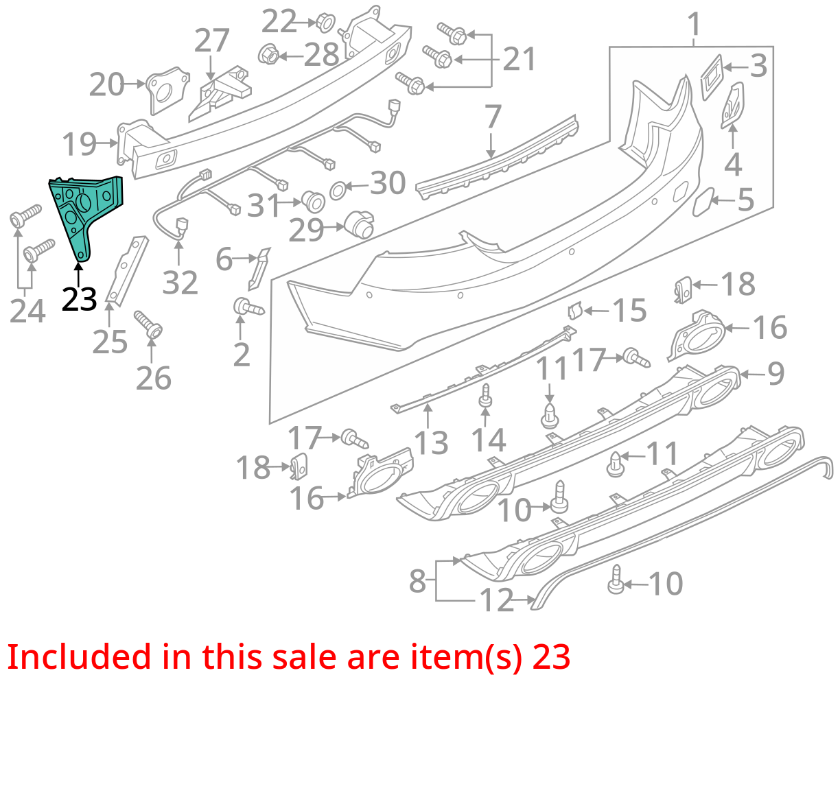 2012-2015 Audi A7 Quattro Rear Right Bumper Guide Support Bracket 4G8807454A OEM