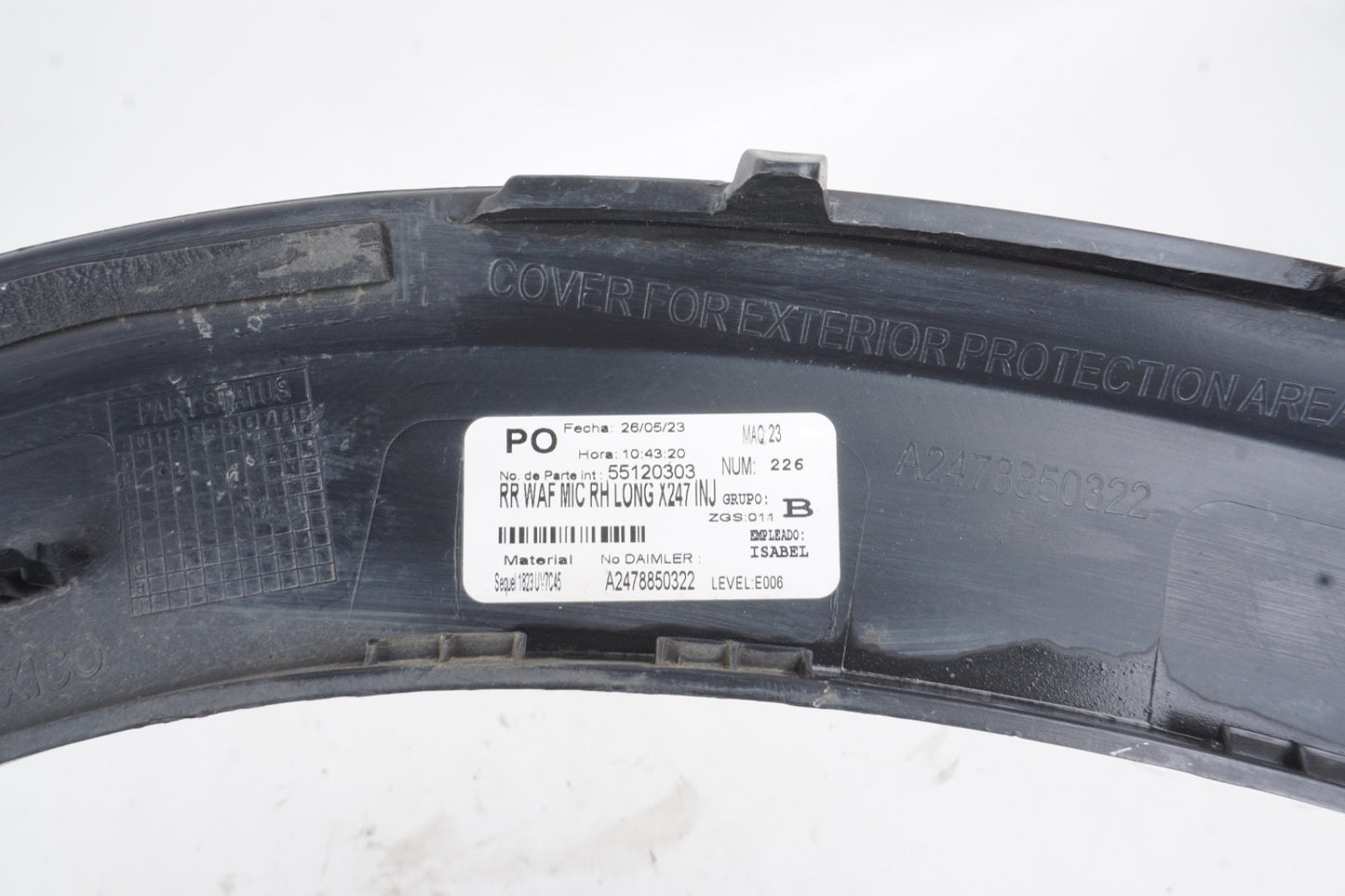 2020 - 2025 MERCEDES GLB250 EQB300 REAR RIGHT SIDE WHEEL ARCH FLARE BLACK