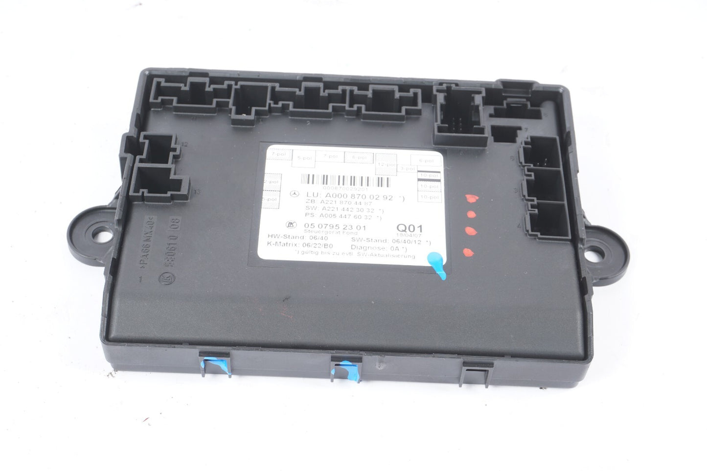 07-13 Mercedes W221 S550 S600 Rear Right Passenger Side Door Control Module OEM