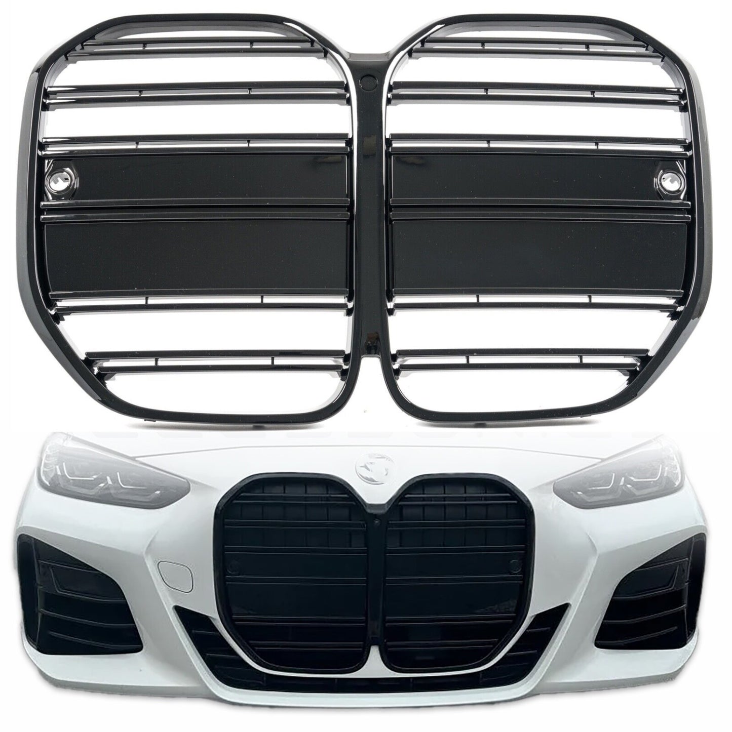 For 21-2023 BMW 4 Series G22 G23 Front Grille Grill Replacement ABS Glossy Black