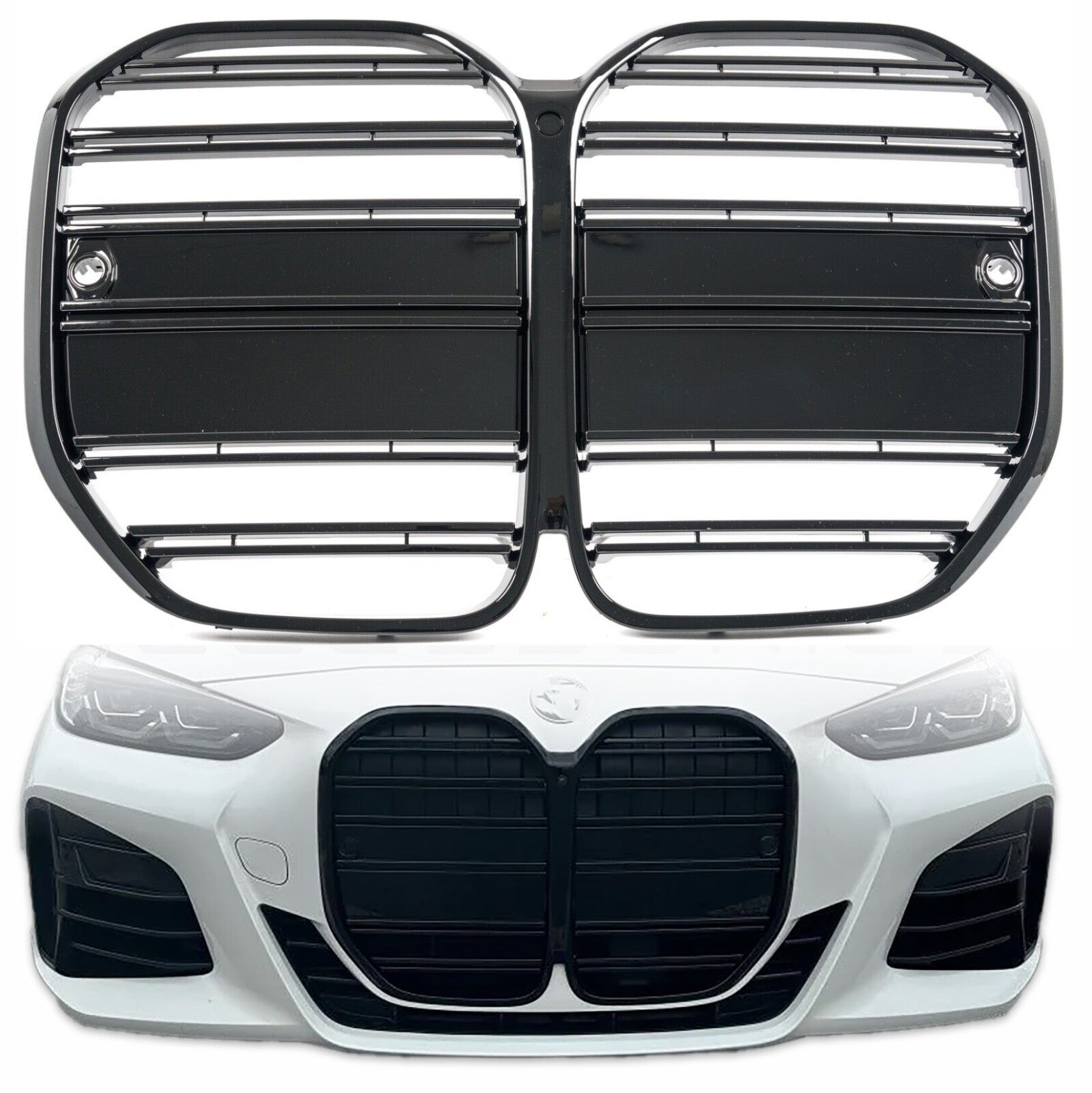 For 21-2023 BMW 4 Series G22 G23 Front Grille Grill Replacement ABS Glossy Black