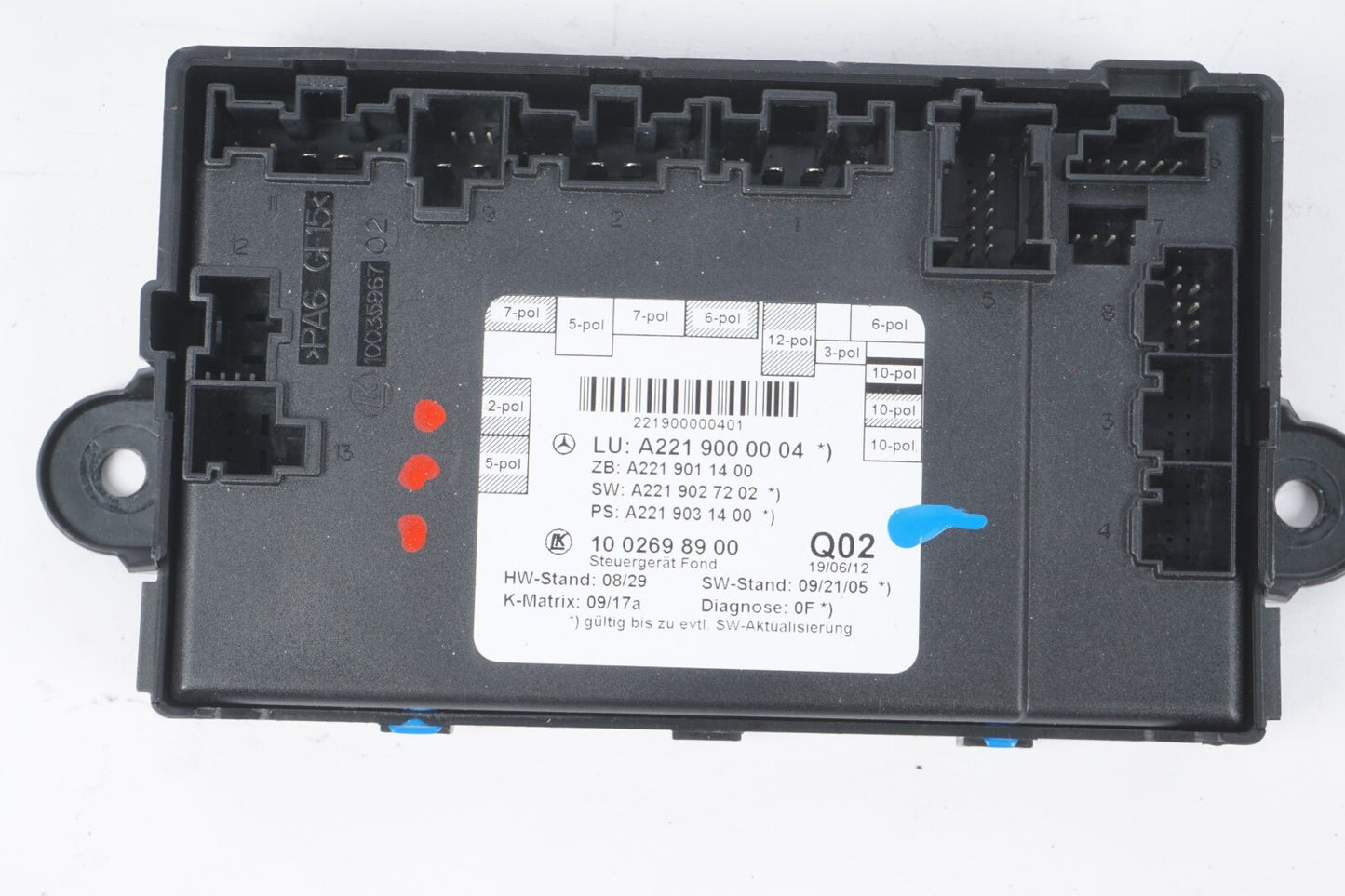 07-13 Mercedes W221 S550 S63 AMG Rear Right or Left Side Door Control Module OEM