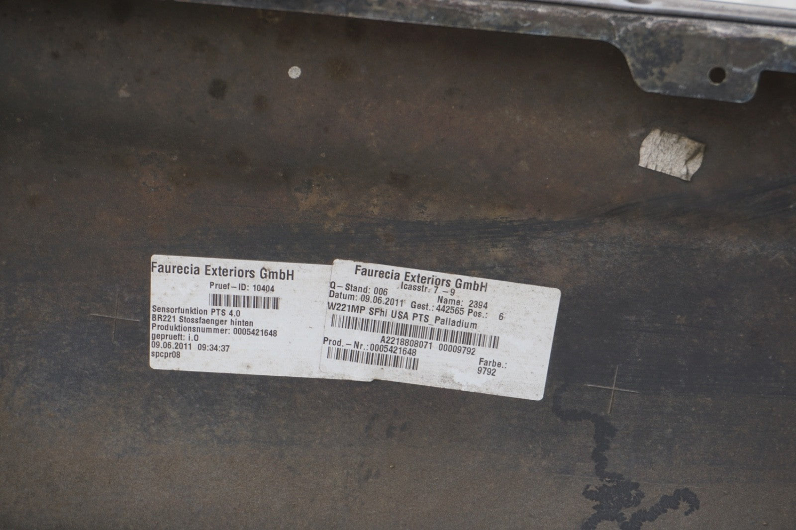 10-13 Mercedes W221 S400 S550 Rear Bumper Cover Assembly GRAY OEM