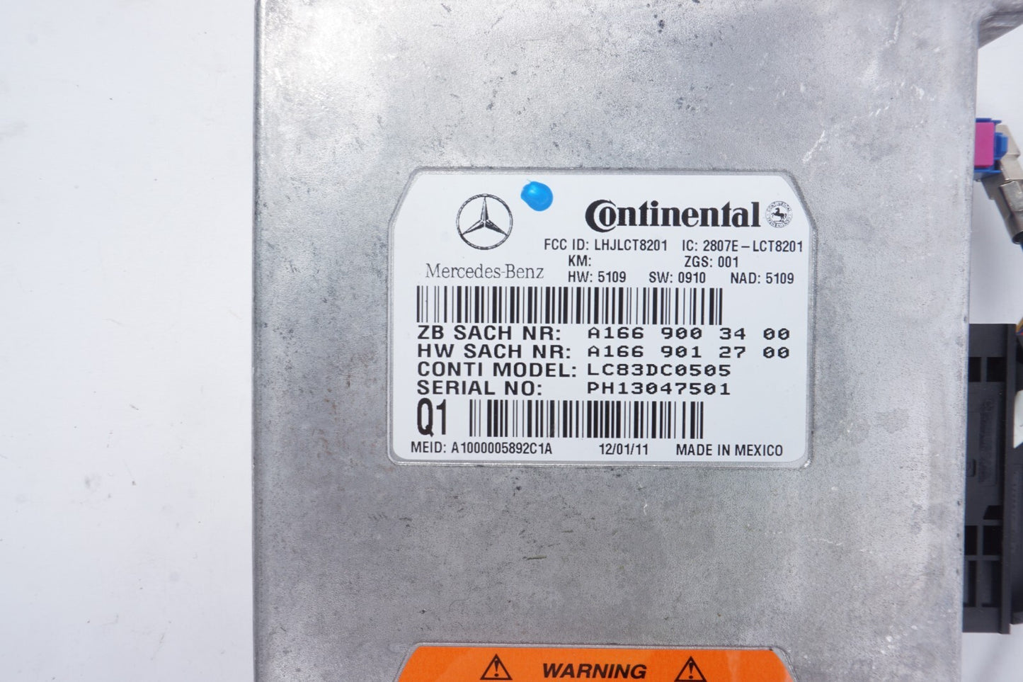 10-17 Mercedes W207 E350 E550 Voice Communication Control Module  OEM