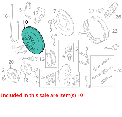 Porsche Cayenne 2003-2018 Rear Left Or Right Disc Brake Rotor OEM