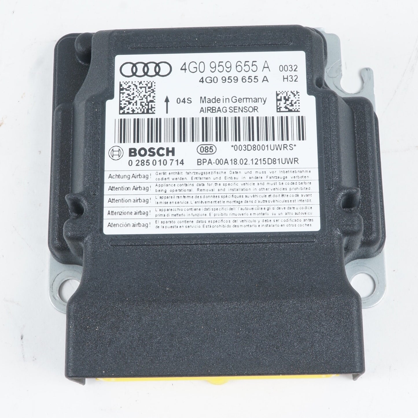 2012 - 2017AUDI A6 A7  RESTRAINT DIAGNOSTIC COMPUTER MODULE UNIT 4G0959655