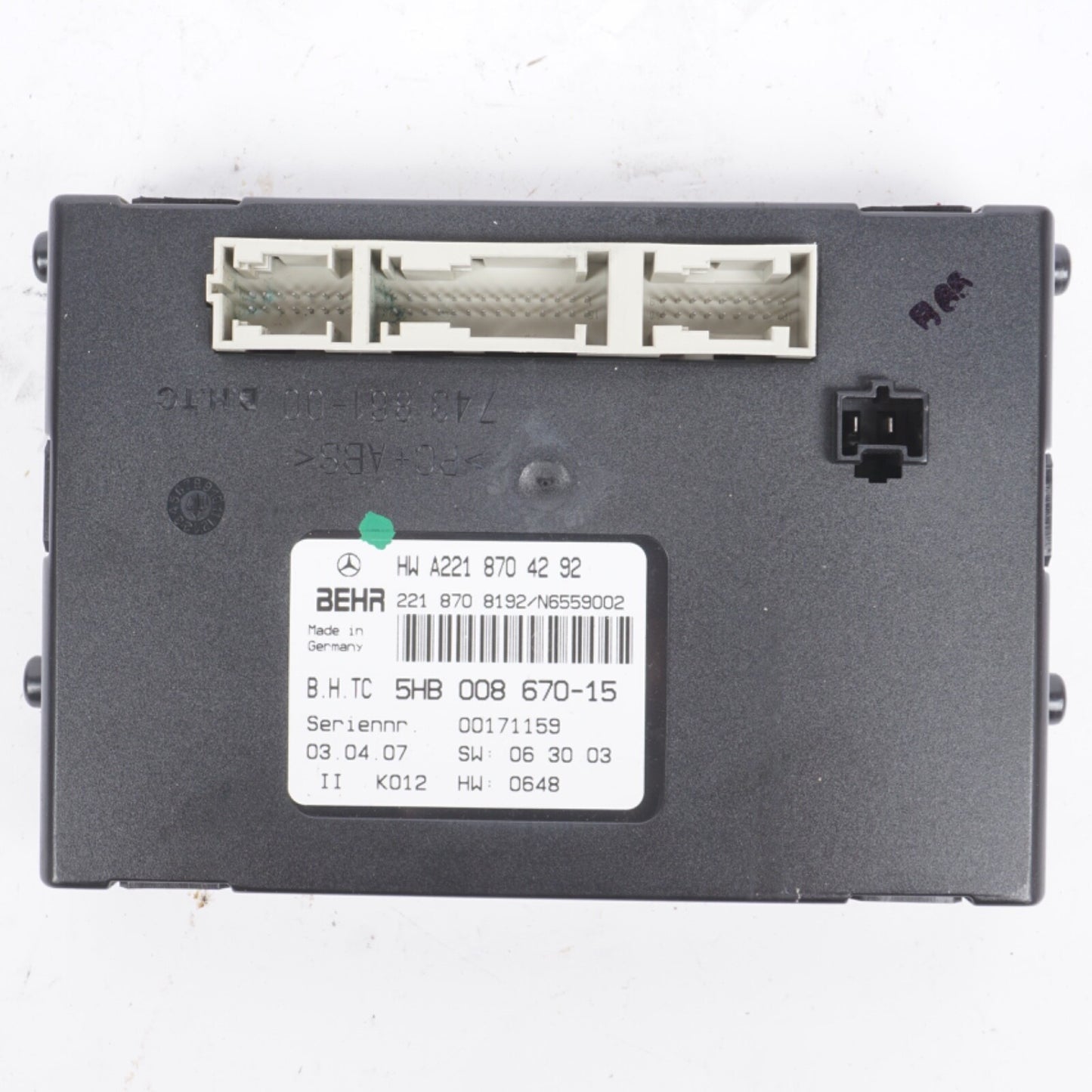 07-14 Mercedes W221 S550 CL550 AC A/C Heater Control Module 2218709987 OEM