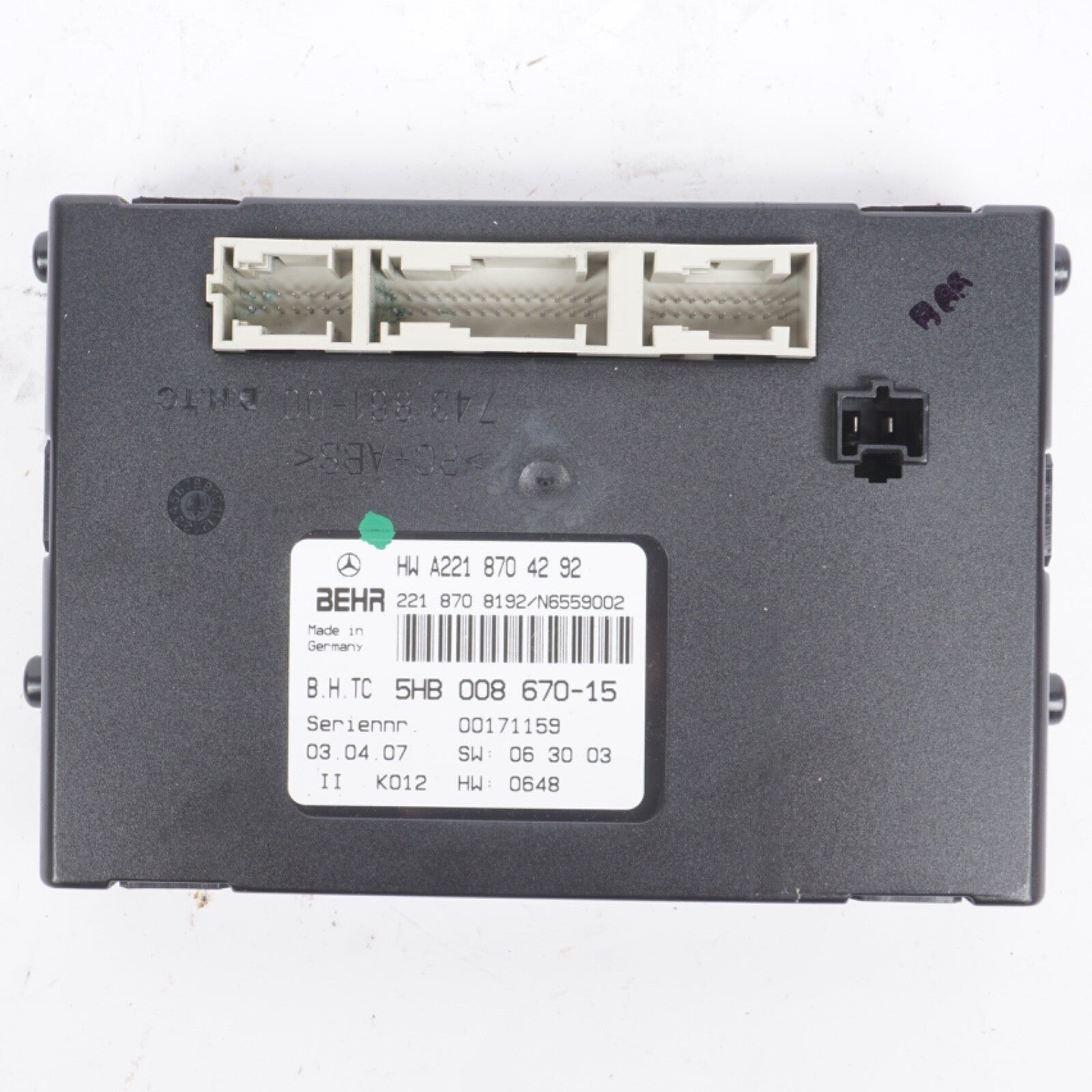07-14 Mercedes W221 S550 CL550 AC A/C Heater Control Module 2218709987 OEM
