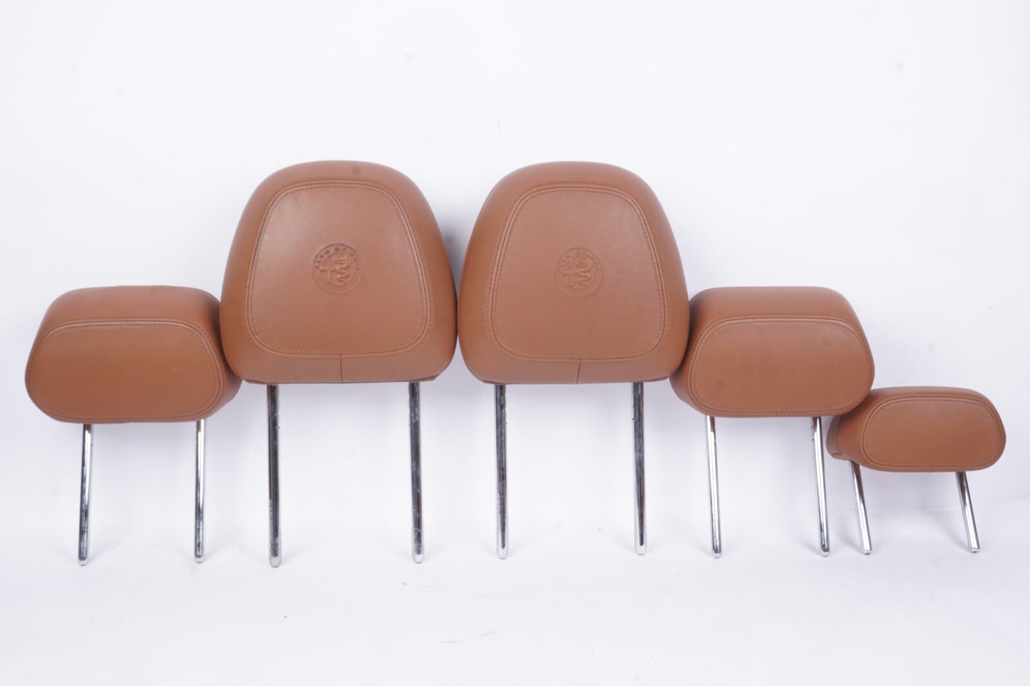 2017 - 2021 Alfa Romeo Giulia Headrest L And R Front And Rear Brown Leather OEM