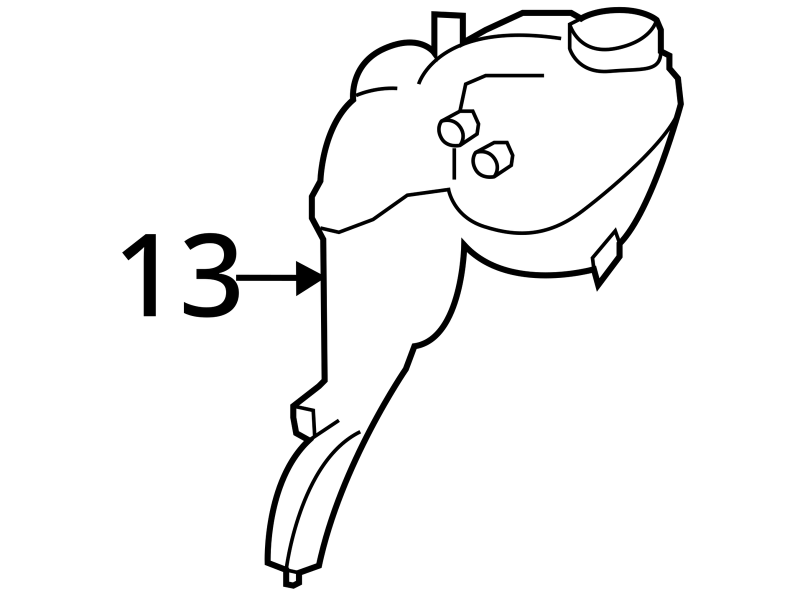 2012 - 2013 Mercedes S550 Engine Coolant Reservoir OEM 2215000349 