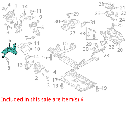 2016-2018 AUDI A7 3.0 ENGINE MOTOR FRONT LEFT SIDE MOUNT SUPPORT 4G0199307H OEM