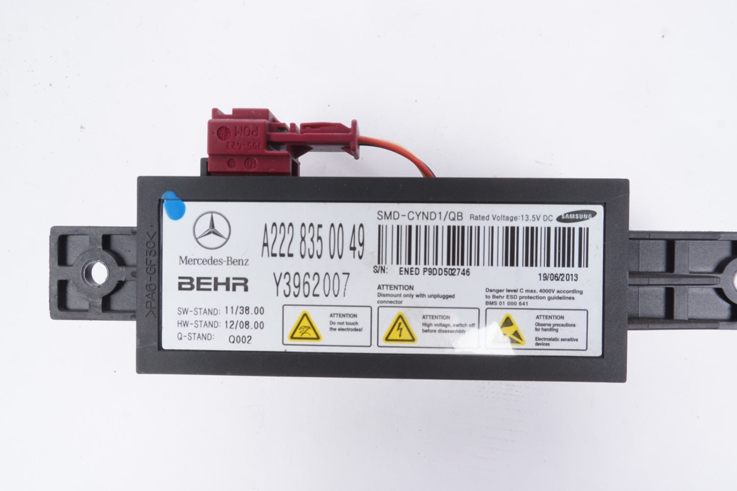 2014 - 2017 MERCEDES S550 W222 AIR CONDITIONING CONTROL MODULE OEM A2228350049