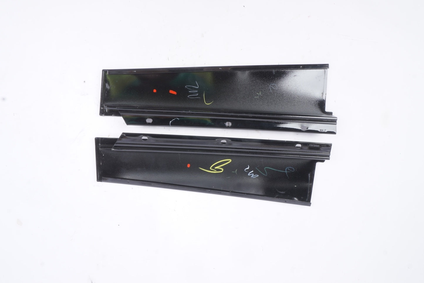 12-19 Fiat 500 Front Left Right Side Exterior Door B Pillar Molding Cover PAIR