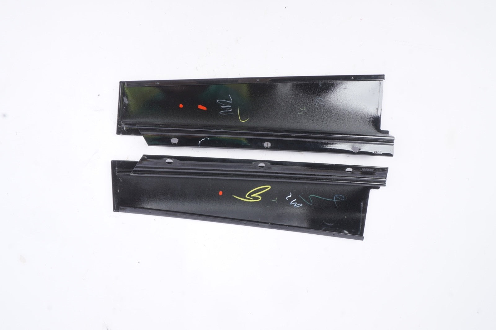 12-19 Fiat 500 Front Left Right Side Exterior Door B Pillar Molding Cover PAIR