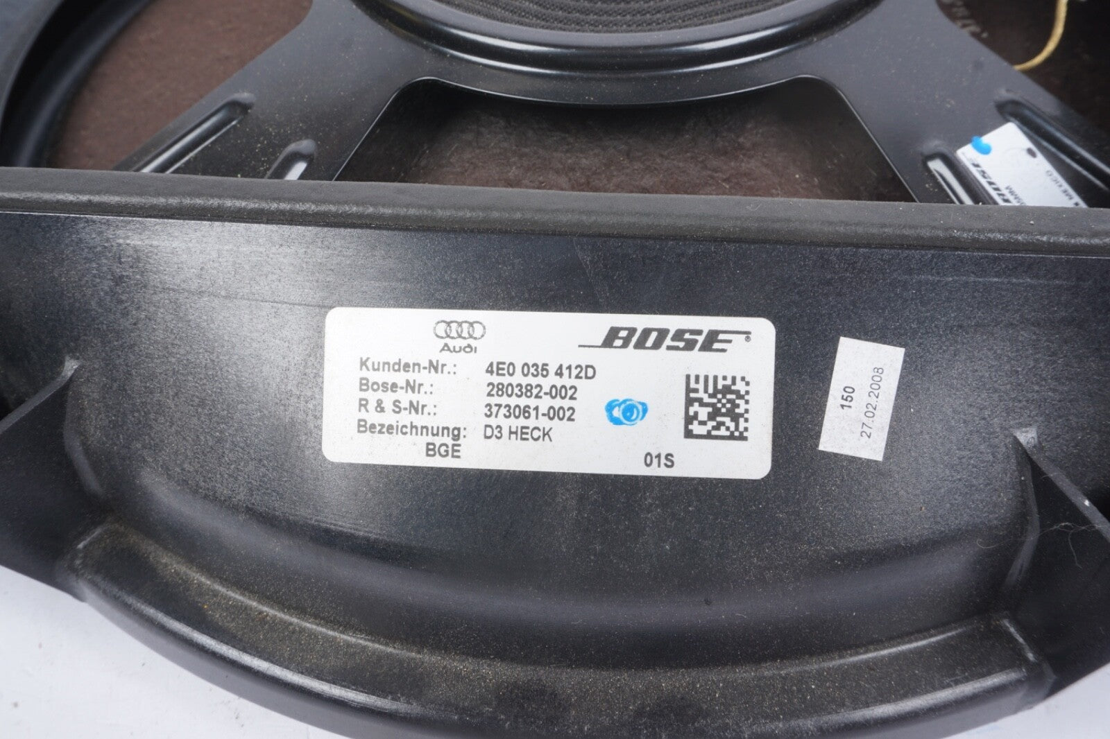 04 05 06 07 08 09 10 AUDI A8 REAR SUB WOOFER SPEAKER OEM PART# 4E0035412D