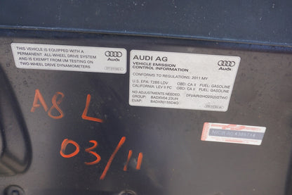 2011 - 2018 Audi A8 S8 Hood BLUE  OEM