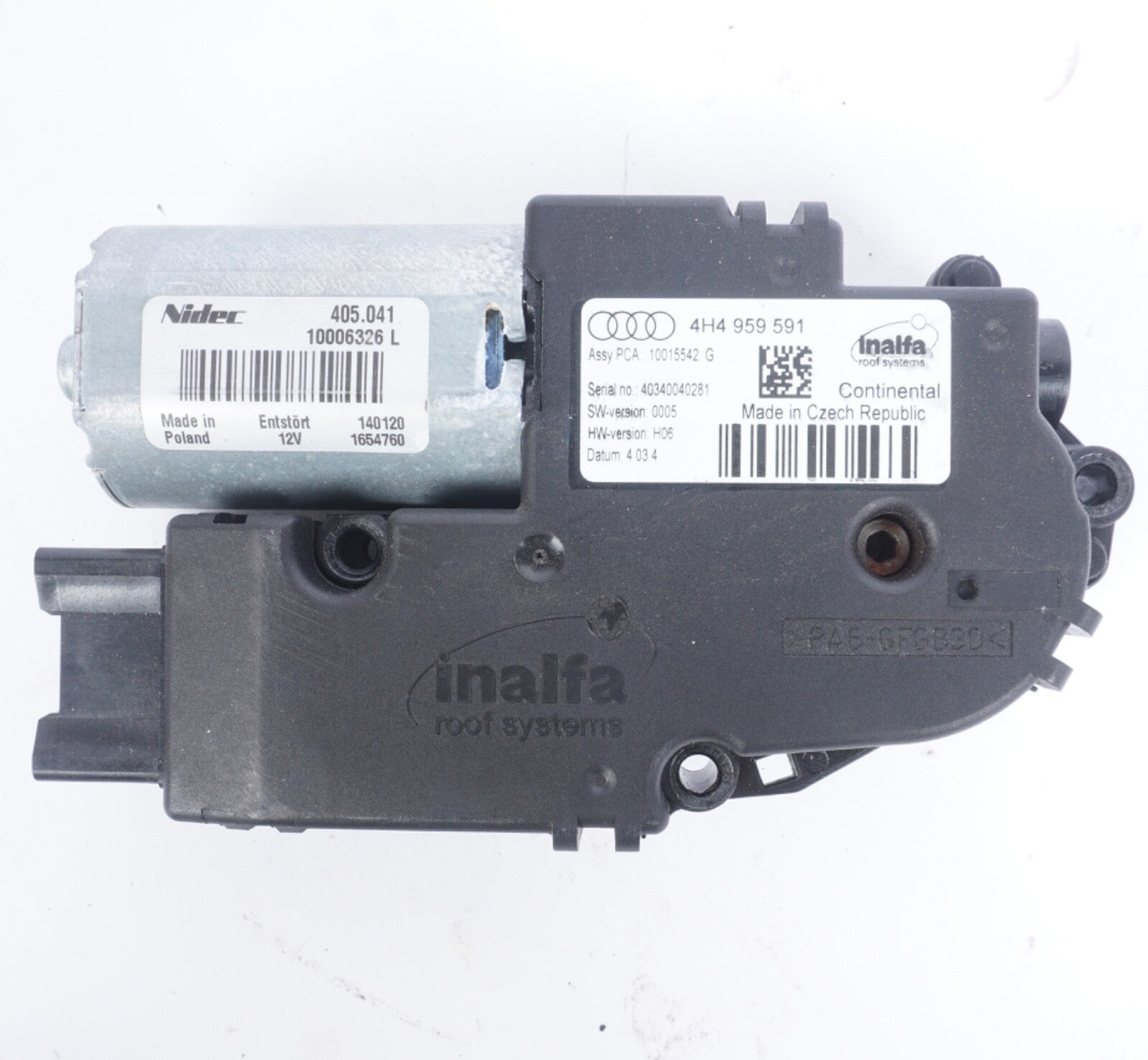 2011-2018 AUDI A8 L QUATTRO PANORAMIC SUN MOON ROOF MOTOR 4H4959591 OEM