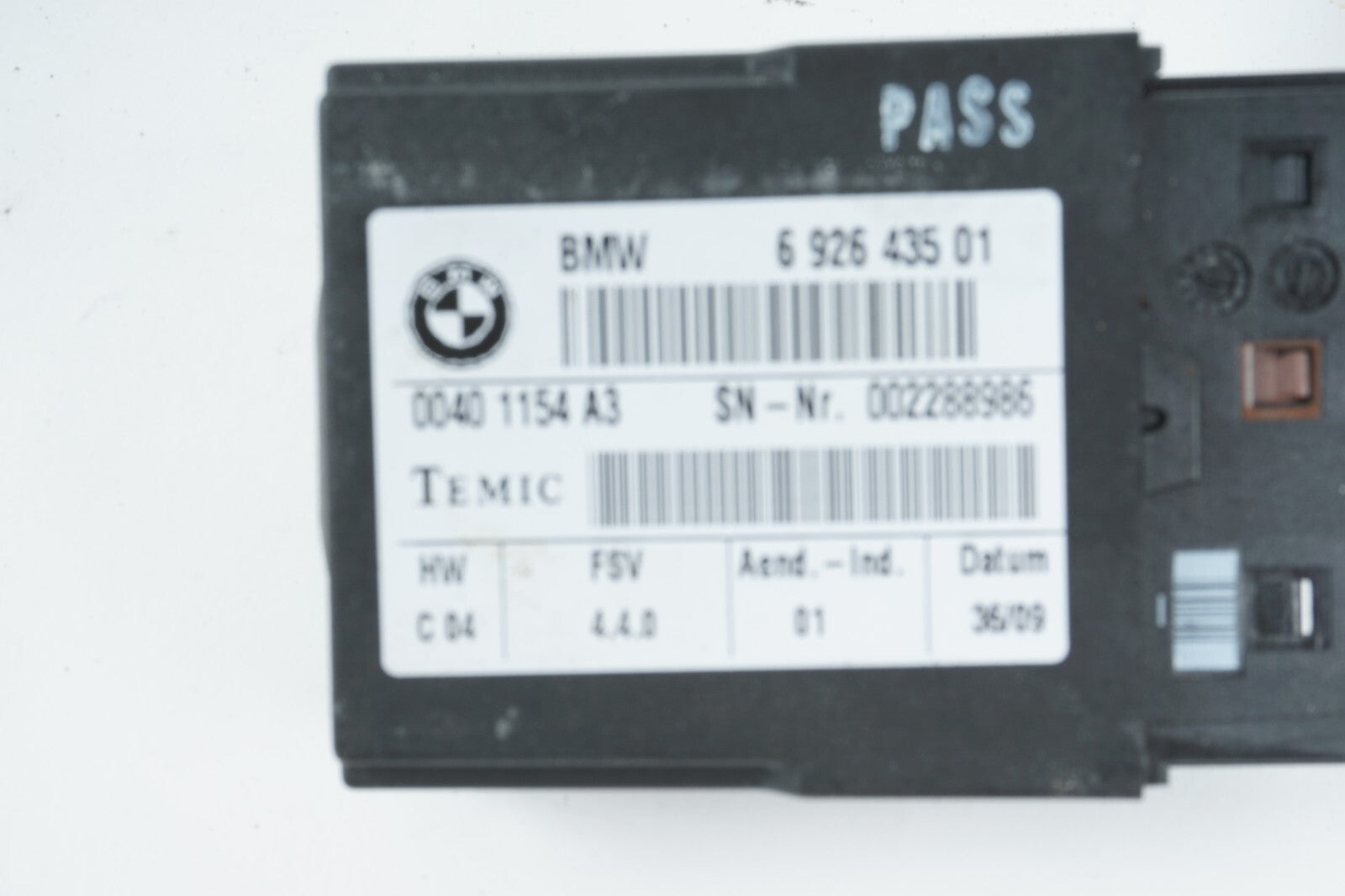 2008 - 2013 BMW X6 FRONT RIGHT PASSENGER SEAT CONTROL MODULE UNIT 6926435 OEM