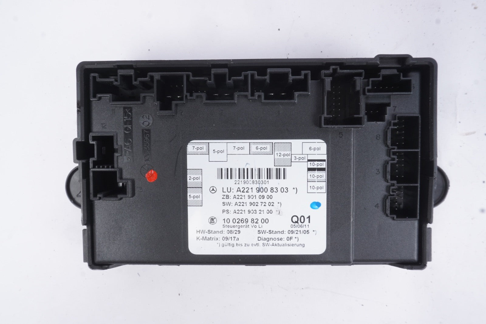 10-13 Mercedes W221 S550 S600 Front Left Door Control Module 2219008303 OEM