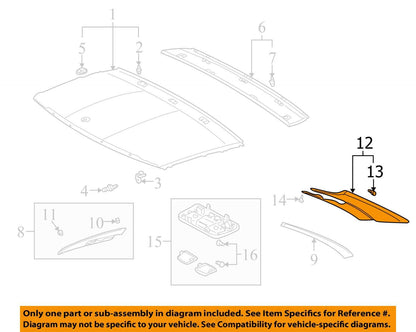 2002 - 2010 LEXUS SC430 DRIVER LEFT UPPER QUARTER TRIM ROOF PANEL OEM