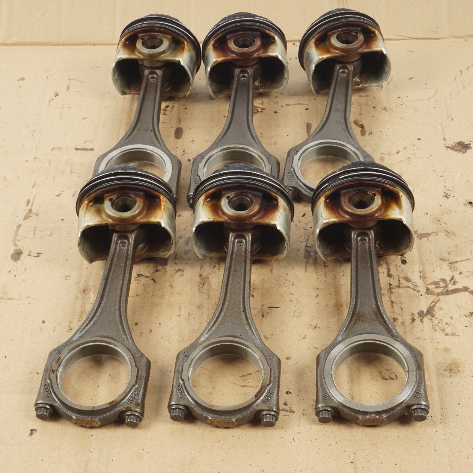 09-17 AUDI 8T A6 A7 A8 3.0 ENGINE MOTOR CONNECTING ROD & PISTON 065 SET OEM