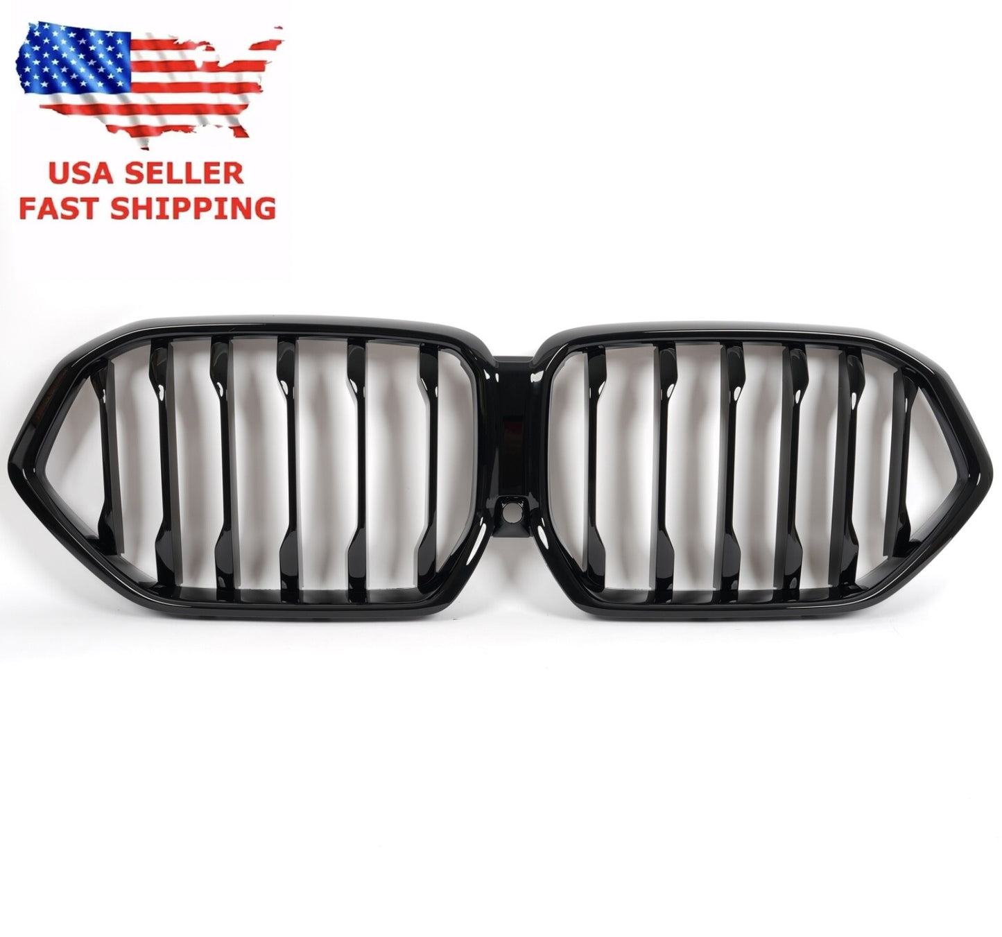 For 2020-2023 BMW X6 G06 Gloss Black Single Slat Front Kidney Grill Grille