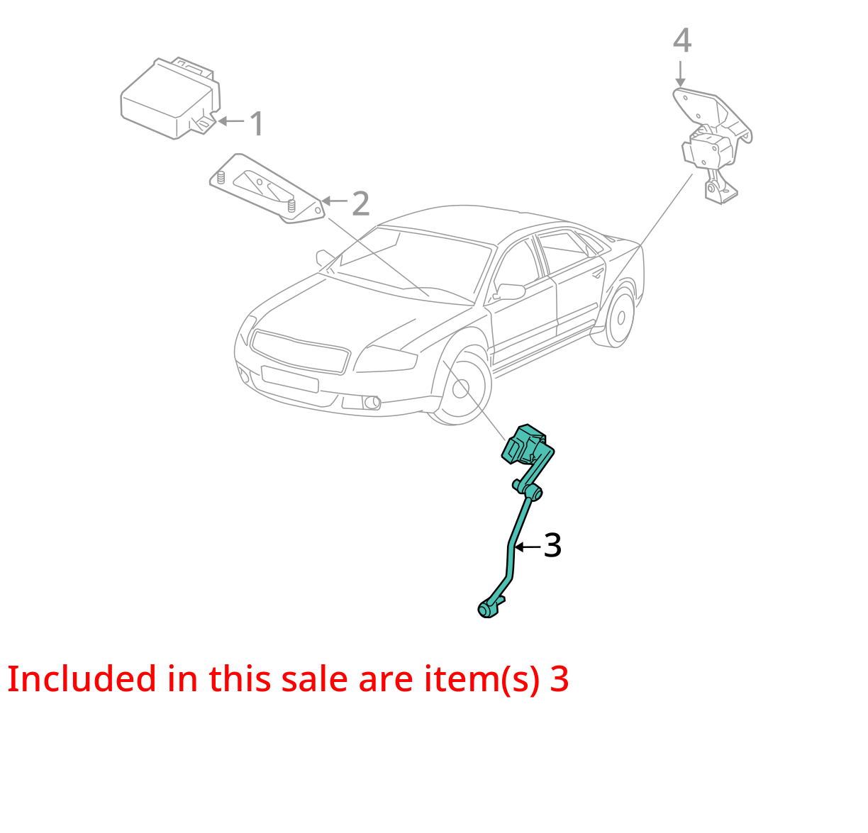 2004 - 2010 Audi A8 D3 Headlight Level Sensor 4E0 941 285 G OEM