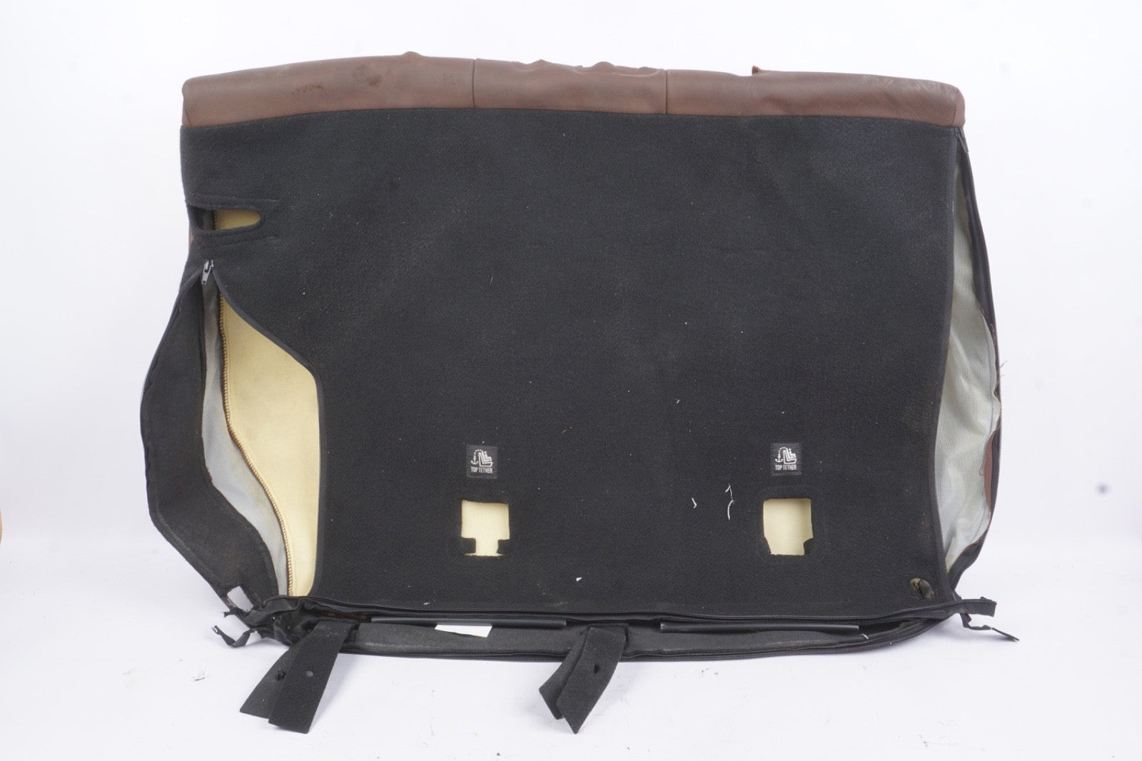 17 2016-2018 Fiat 500X Rear Upper Seat Back Driver Side Leather Brown Used OEM