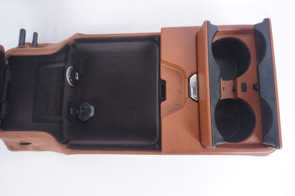 2014-2022 maserati ghibli REAR arm rest lid cover armrest cup holder brown OEM