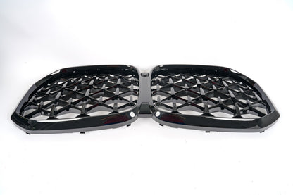 For 2019 - 2022 BMW X5 G05 Diamond Glossy Black Front Bumper Mesh Grille Grill