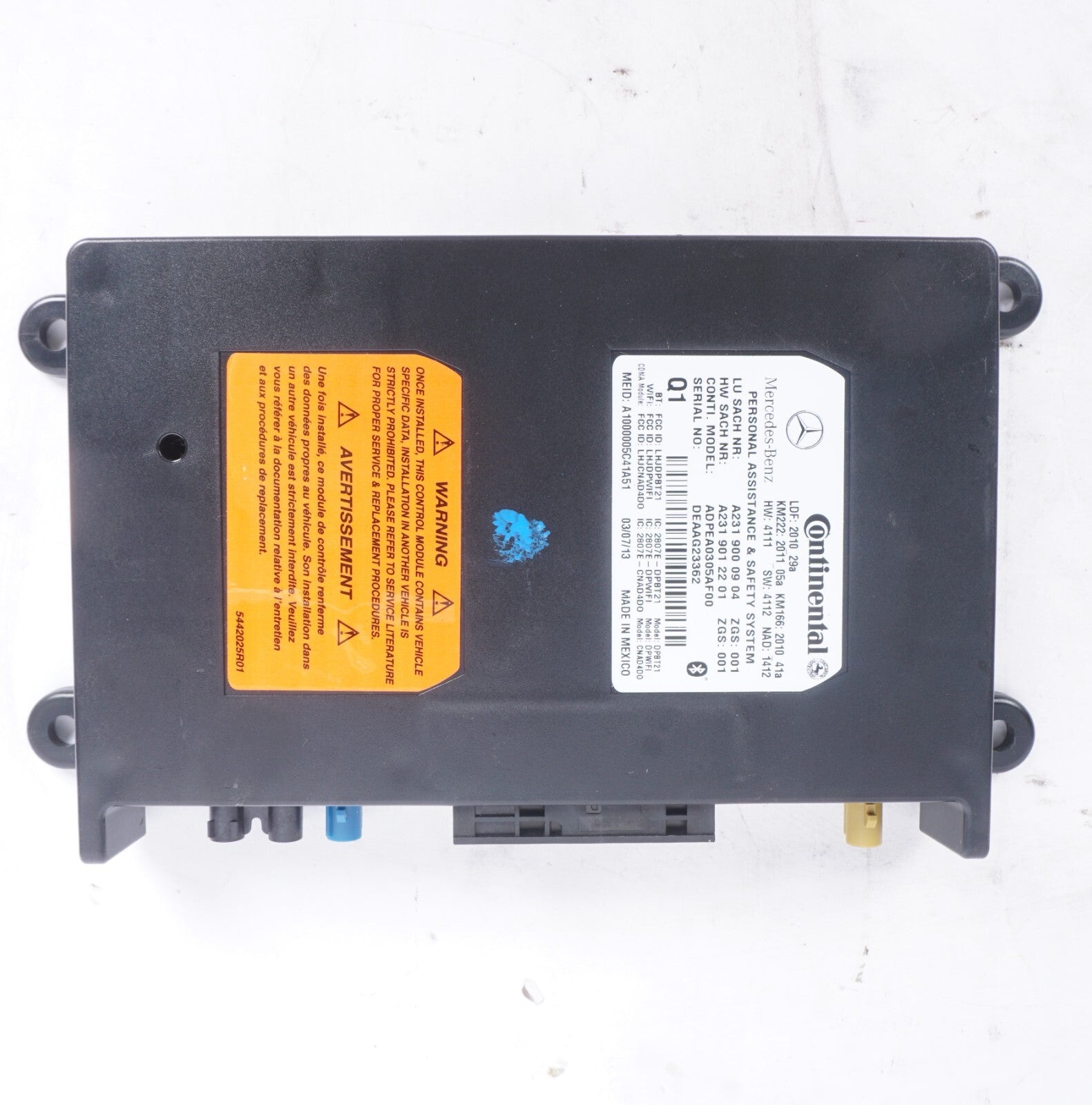 12-14 Mercedes W204 C250 C300 C350 E550 Tele Aid Control Module  OEM