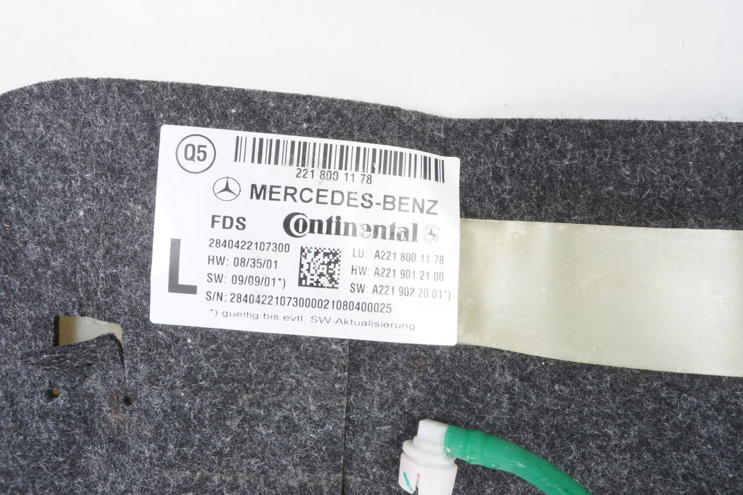 10-13 Mercede W221 S550 S450 Front Left Top Upper Seat Bladder Bolster OEM