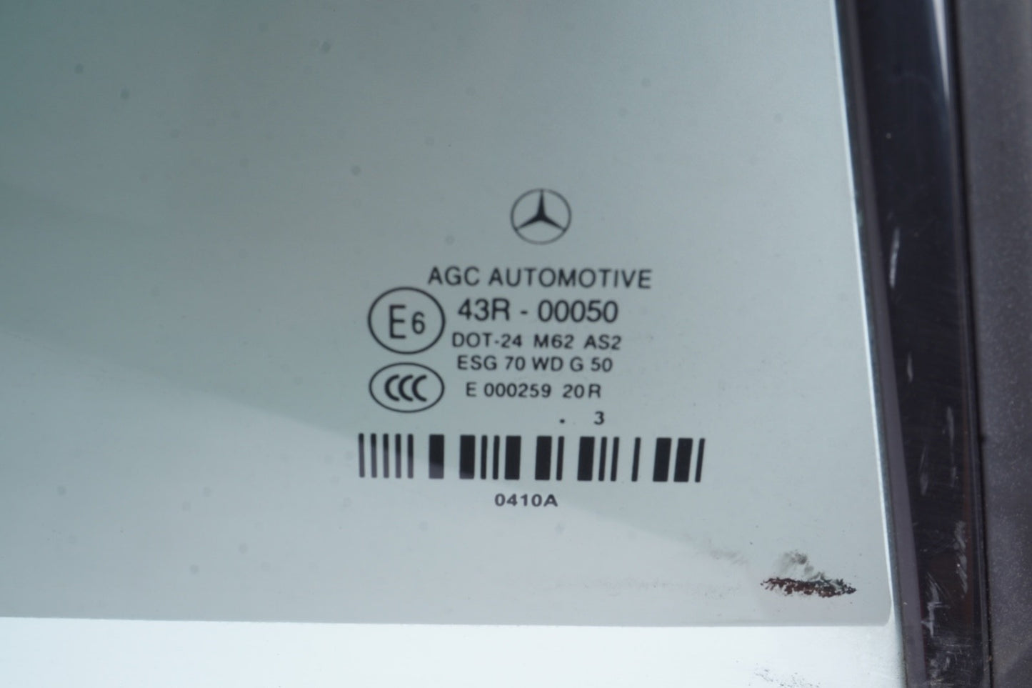 11-17 Mercedes E350 Convertible Rear Right Pass Side Quarter Window Glass OEM