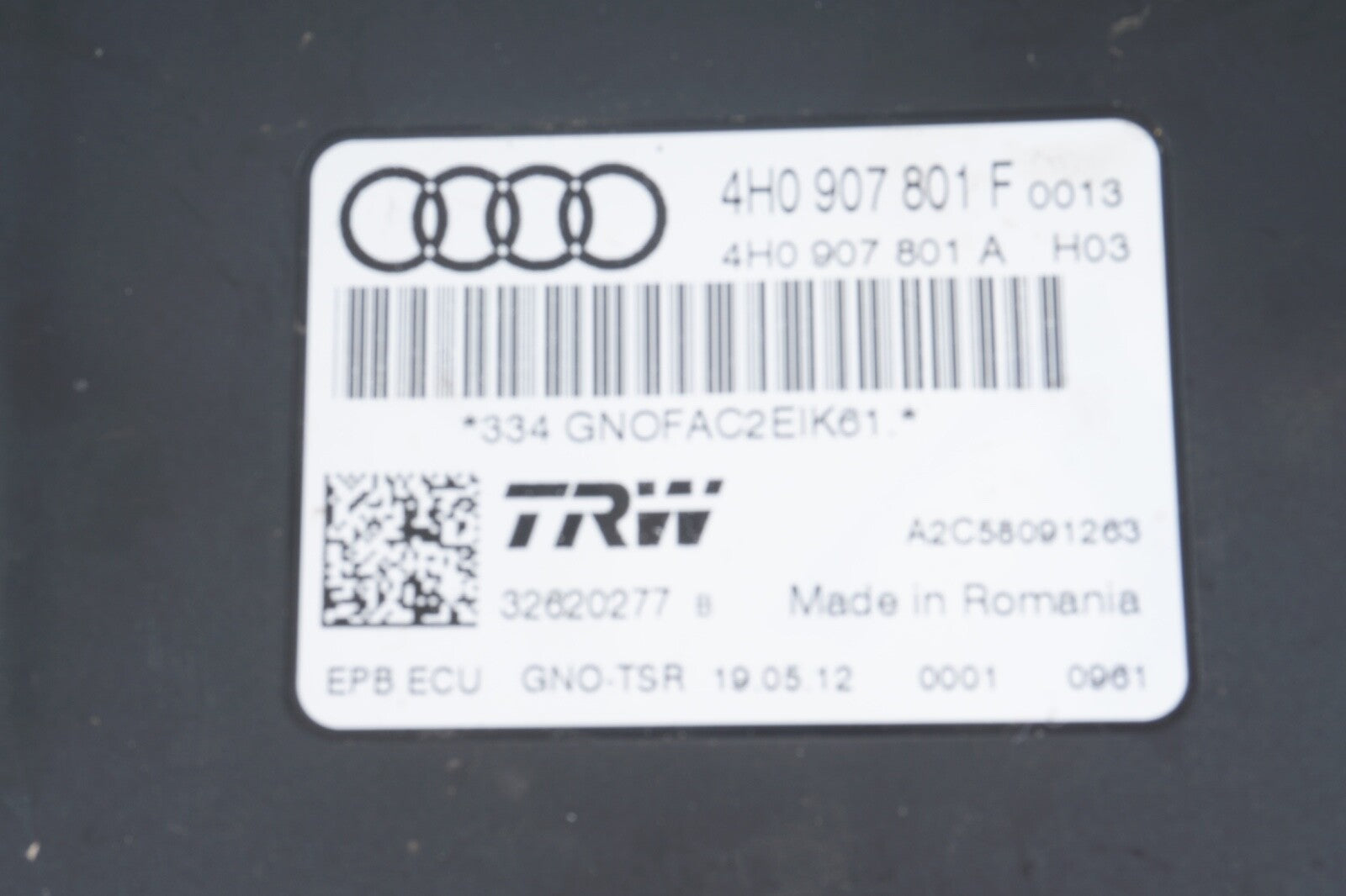 AUDI PORSCHE PARKING BRAKE CONTROL MODULE COMPUTER 4H0907801F