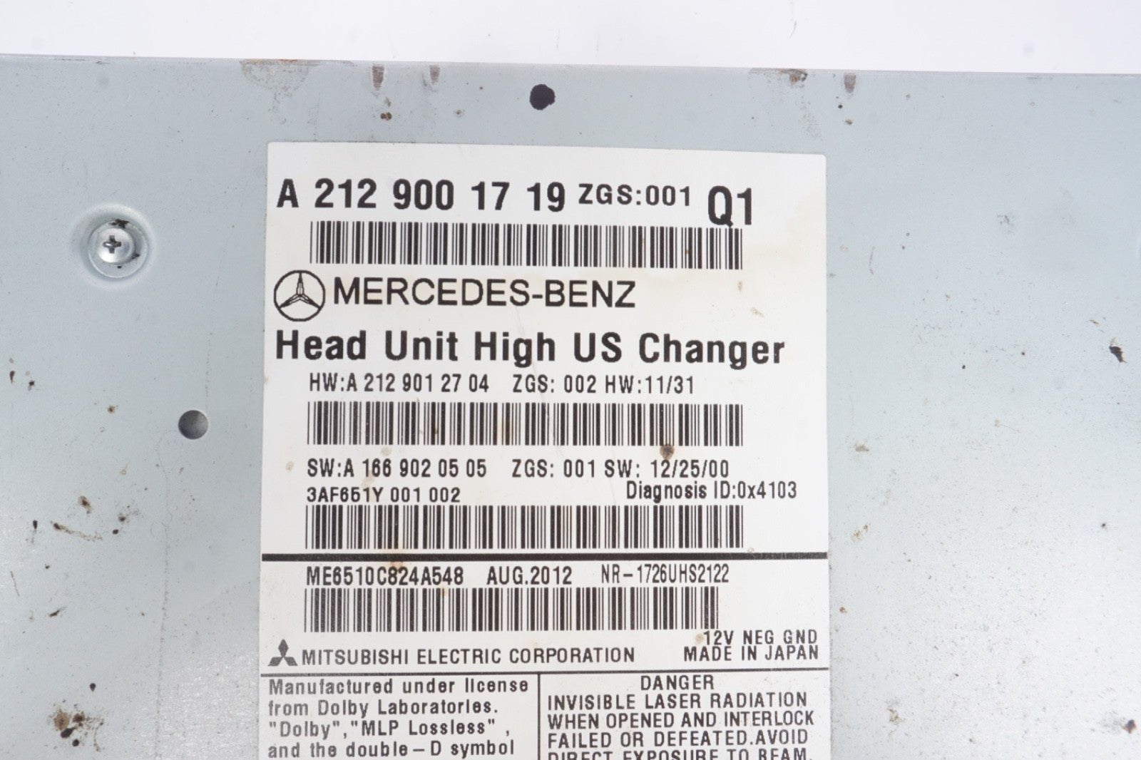2010 - 2013 Mercedes W207 W212 E-Class Radio Audio CD Player Head Unit OEM