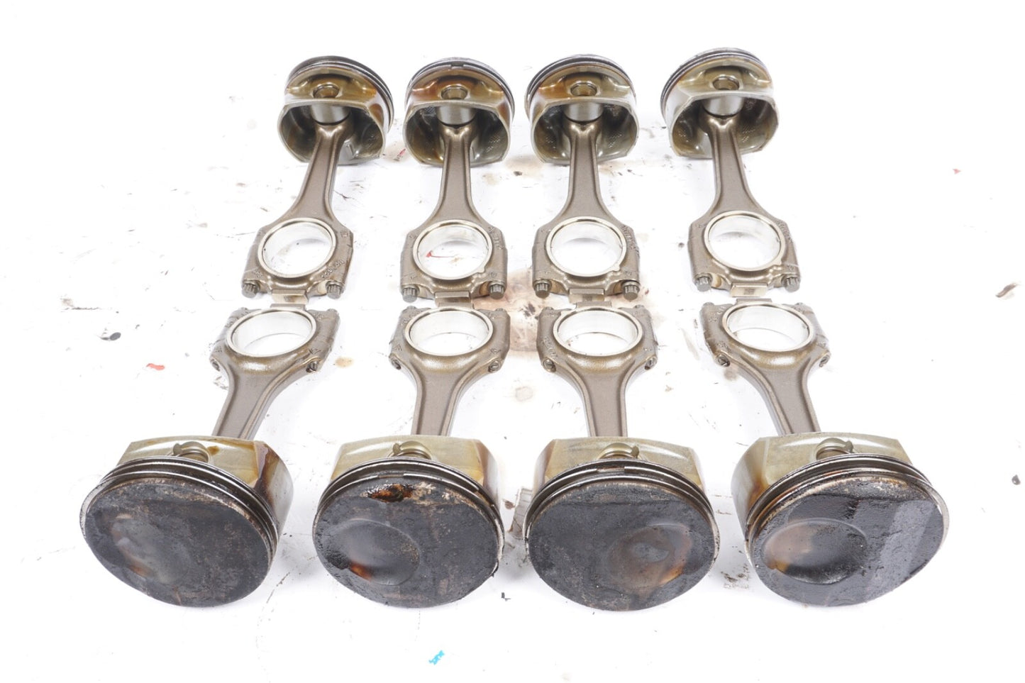 2011 - 2014 PORSCHE CAYENNE OEM 4.8L ENGINE PISTON SET W/ RINGS & RODS SET (8)