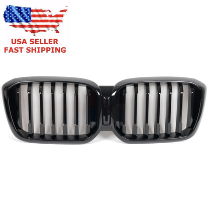 For 2021 - 2024 BMW IX3 X3 X4 G01 G02 G08 Gloss Black Front Kidney Grill Grille