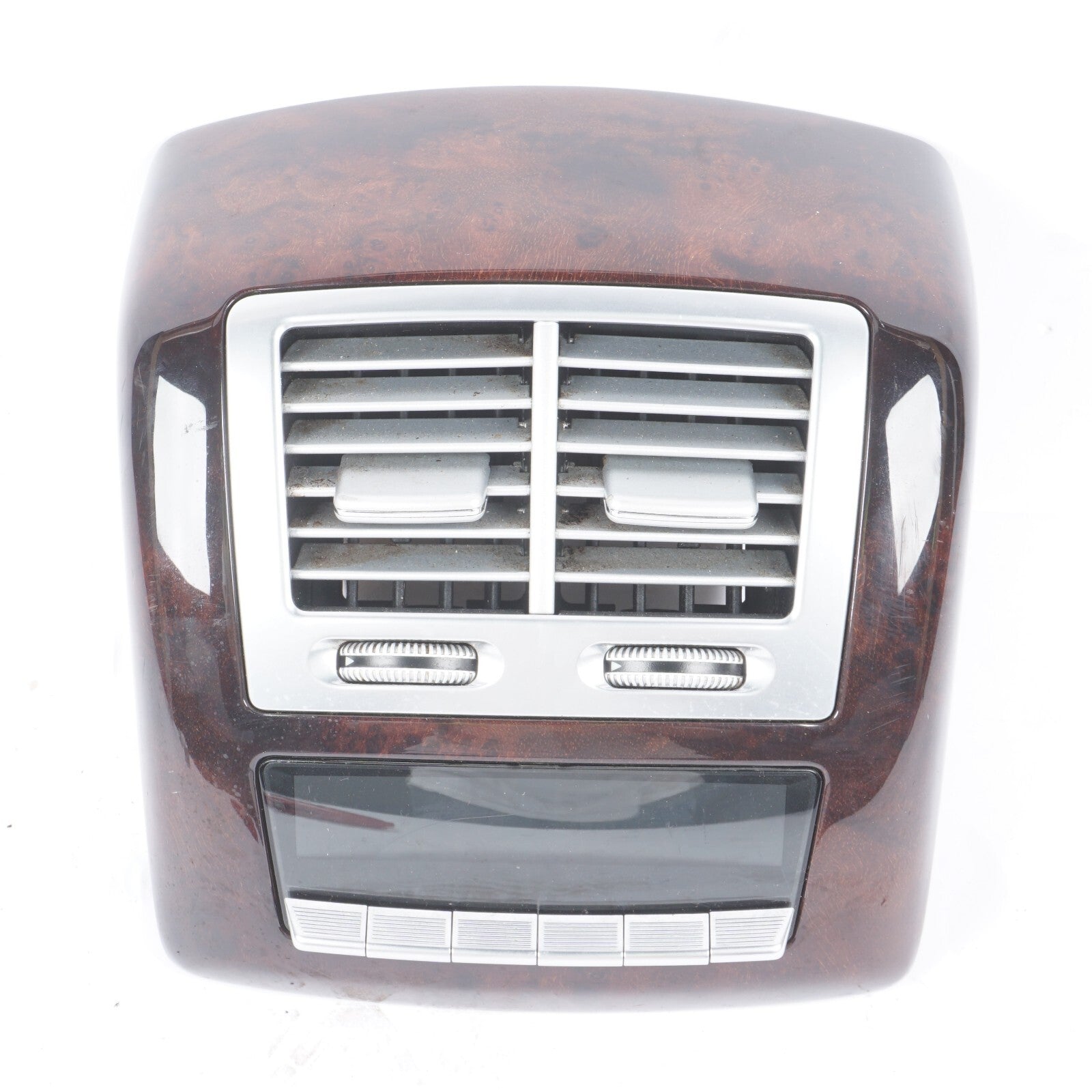 07-13 Mercedes W221 S550 S600 Rear Center Console A/C Air Vent Trim Wood  OEM