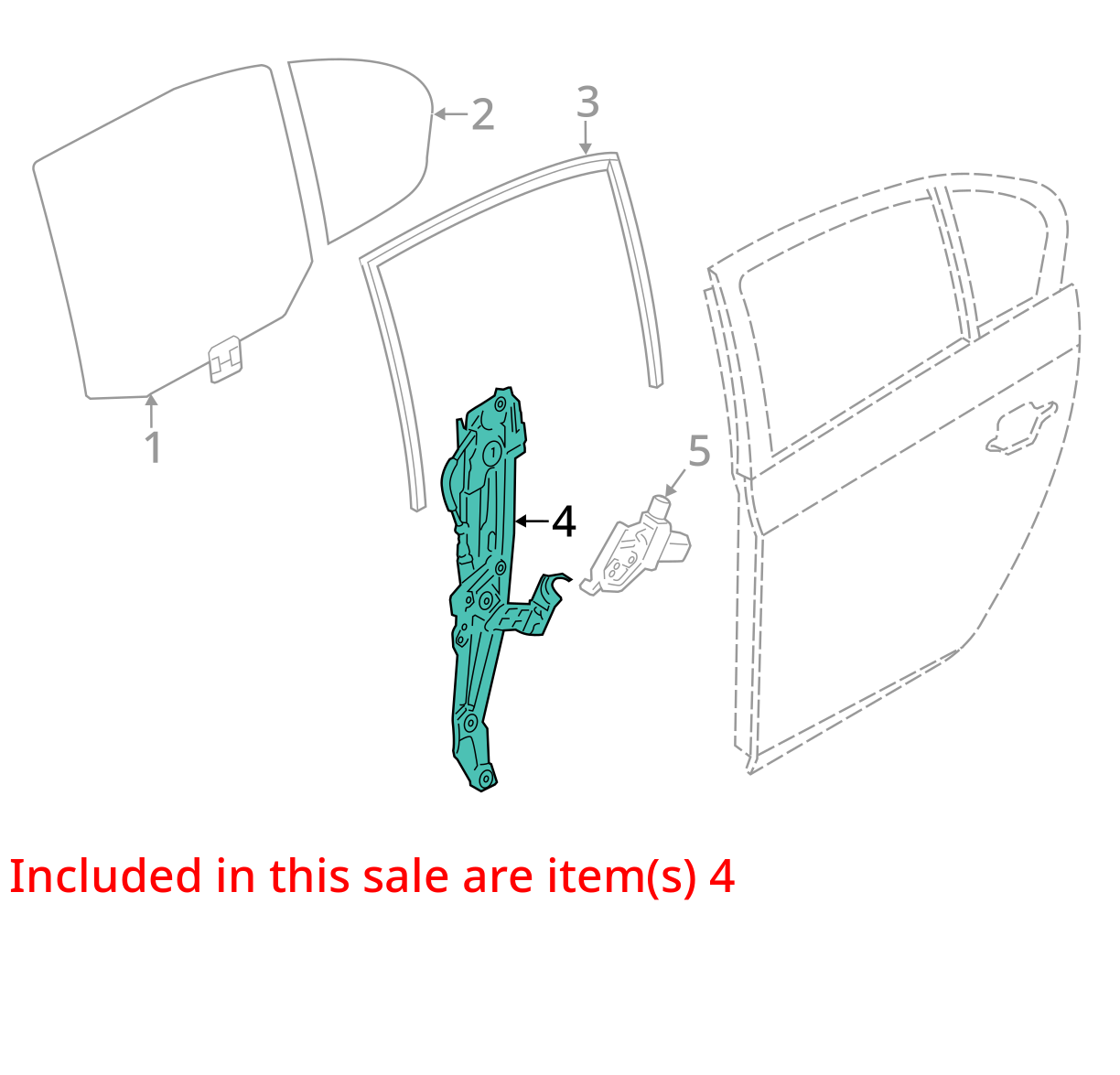 2011-2016 BMW 528i 535i 550i M5 Rear Window Regulator Left Driver - 51357182613
