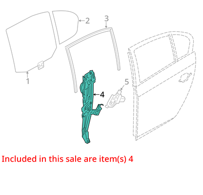 2011-2016 BMW 528i 535i 550i M5 Rear Window Regulator Left Driver - 51357182613